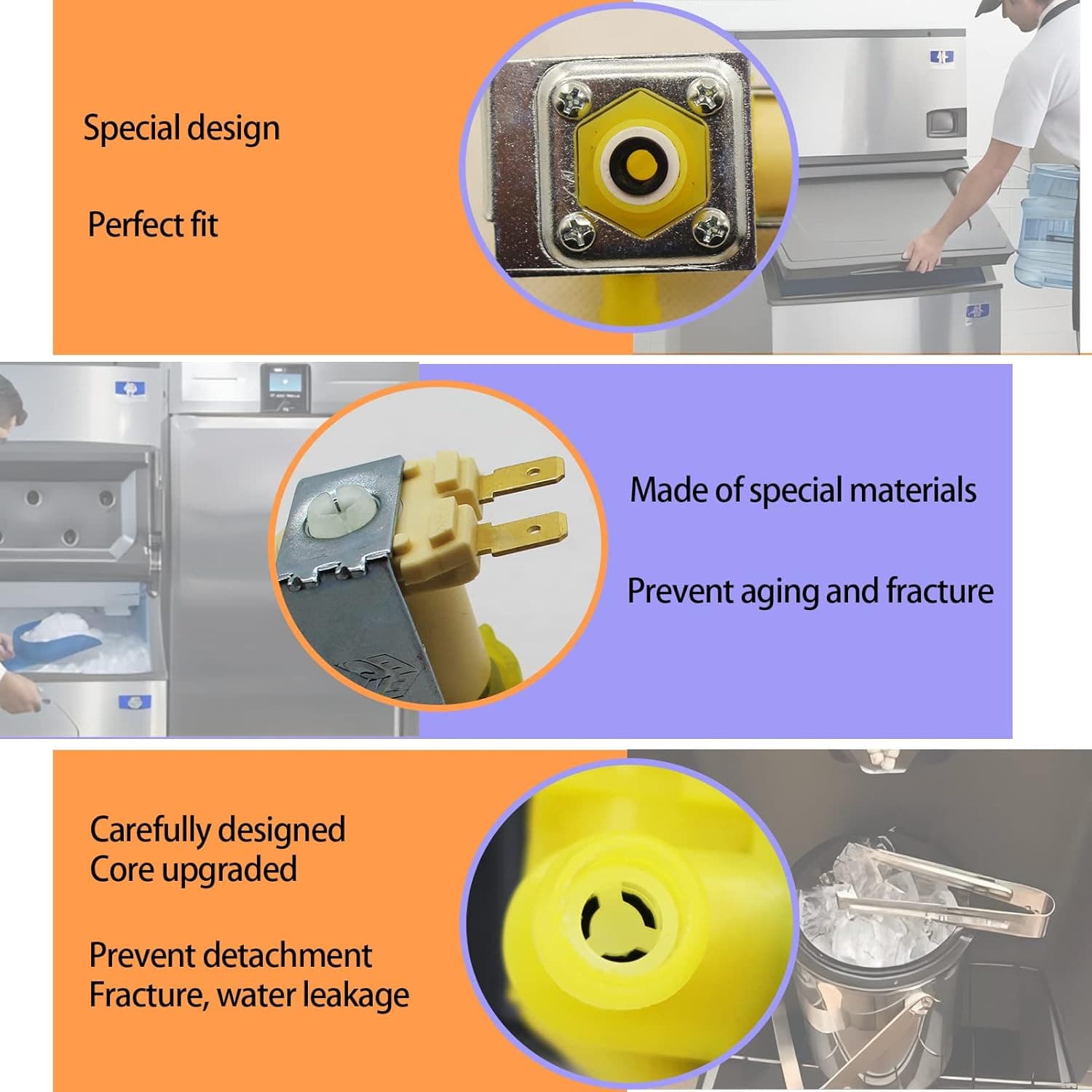 2025 Upgrade 000009120 000008487 000008483 33129026 IH9123 Ice Machine Water Inl 2