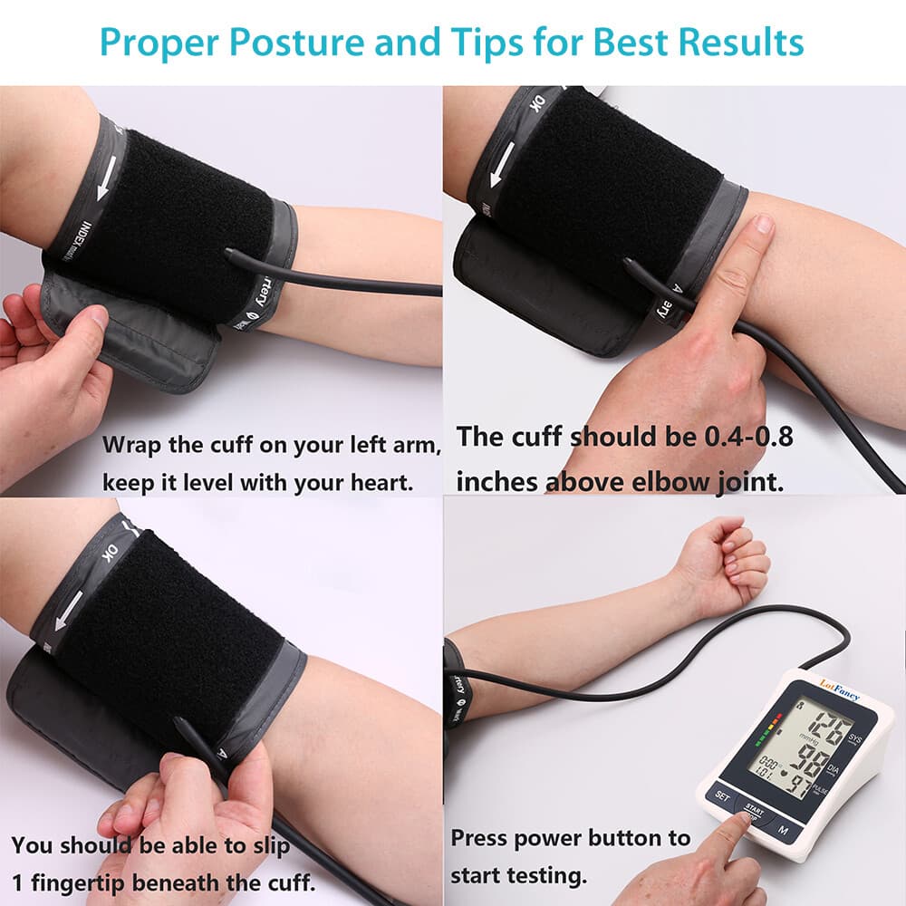 Automatic Upper Arm High Blood Pressure Monitor BP Cuff Heart Rate Machine Test 3