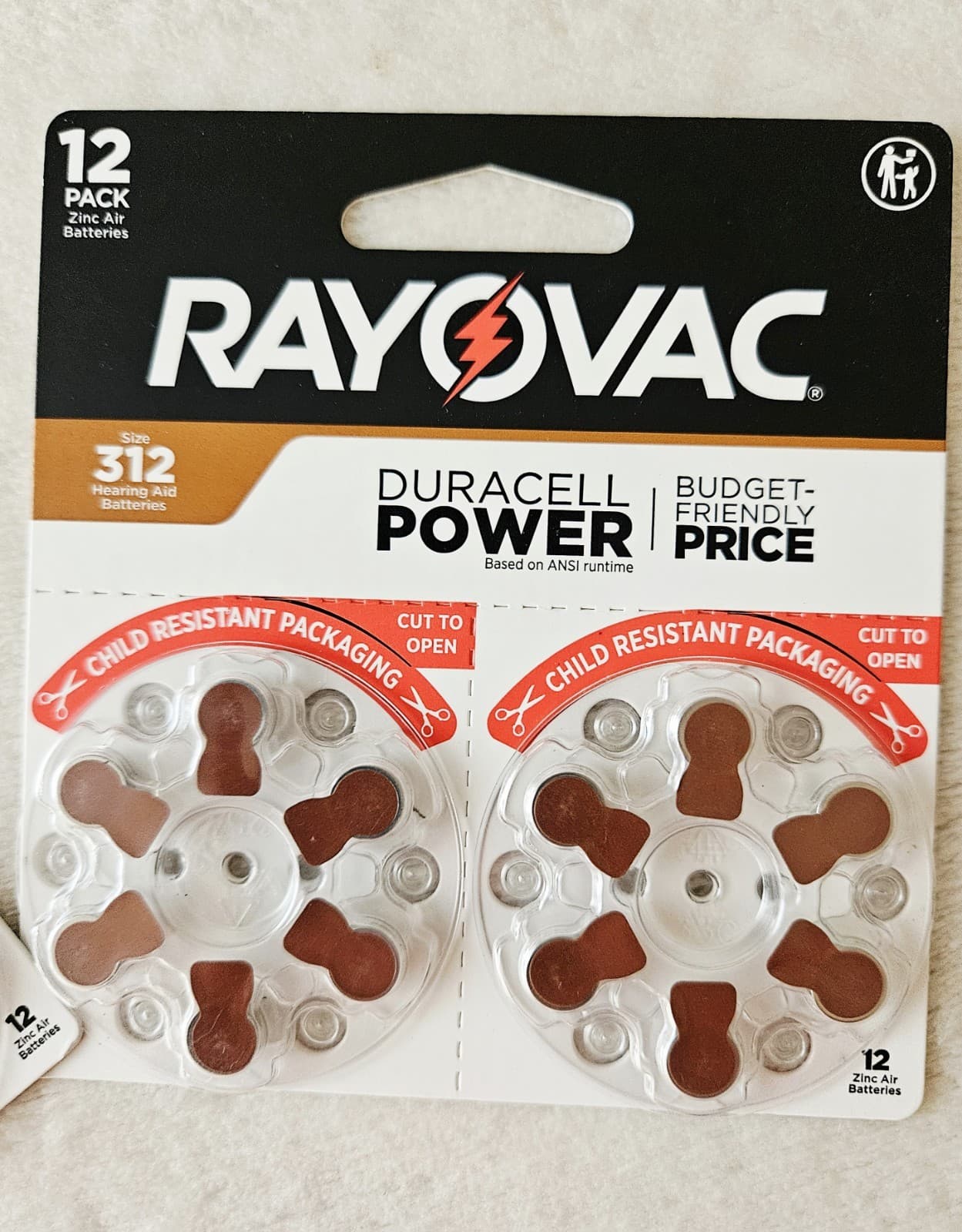 24 Rayovac Sz 312 Hearing Aid Batteries Two 12-Packs | Zinc Air 1.45V | Exp 2028 3