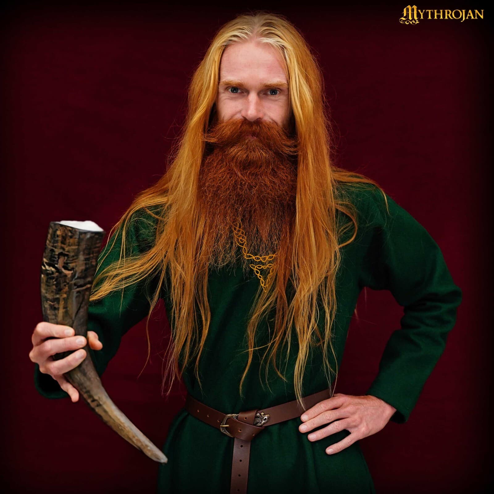 Viking Drinking Buffalo Horn Ale Beer Wine Mead Medieval Reenactment Horn 3