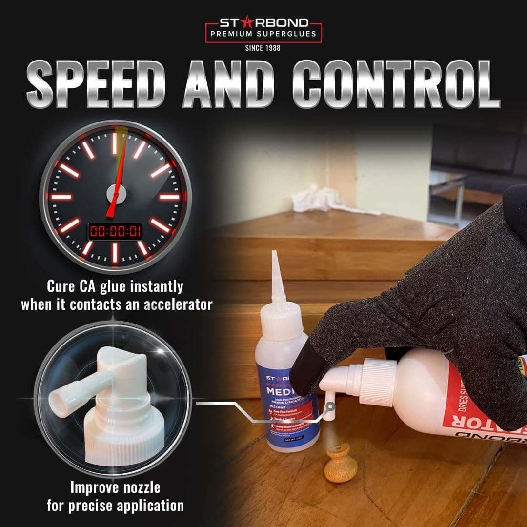Starbond CA Glue Accelerator (8 Ounce) - Instantly Dries Super Glue 2