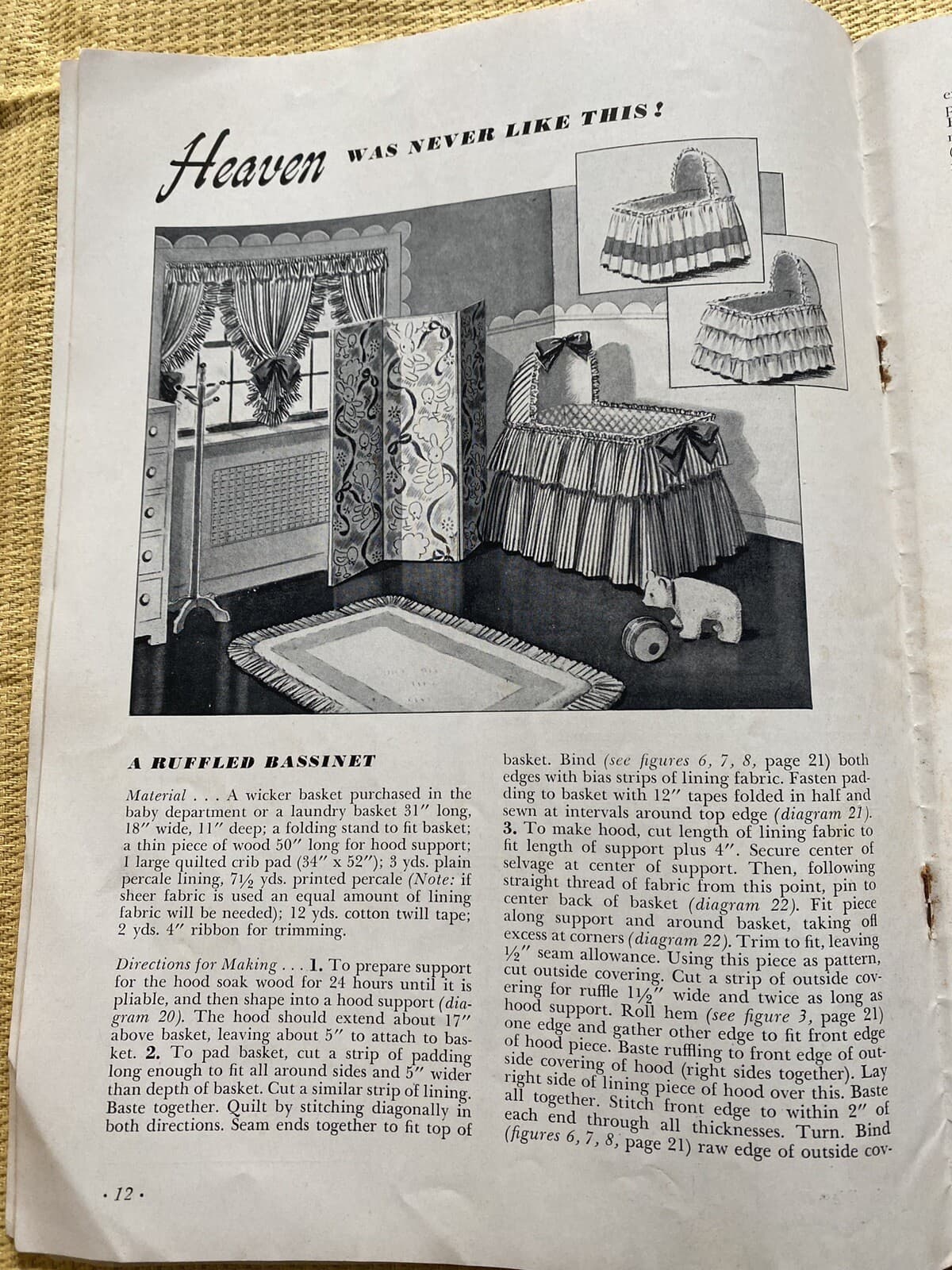 1943 Sewing for Babies Book No. S-12 Spool Cotton Co. Shirts Gowns Bibs Caps  5