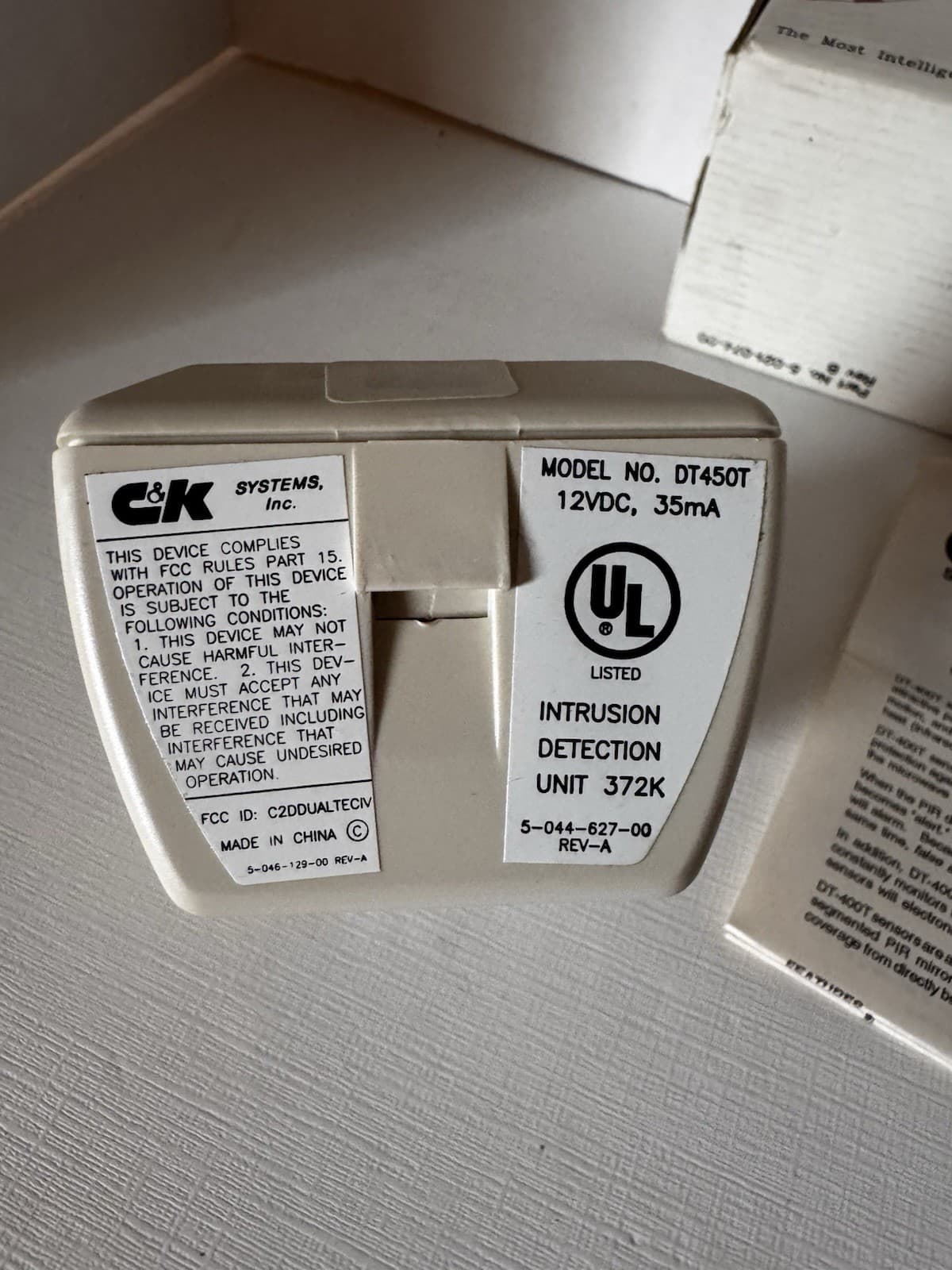 C&K Dual Tec IV DT450T Combo Microwave-Passive Infrared Motion Detector NOS 5