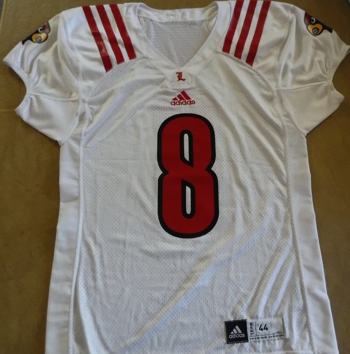 LOUISVILLE CARDINALS AUTHENTIC FOOTBALL LAMAR JACKSON ALTERNATE WHITE JERSEY 44