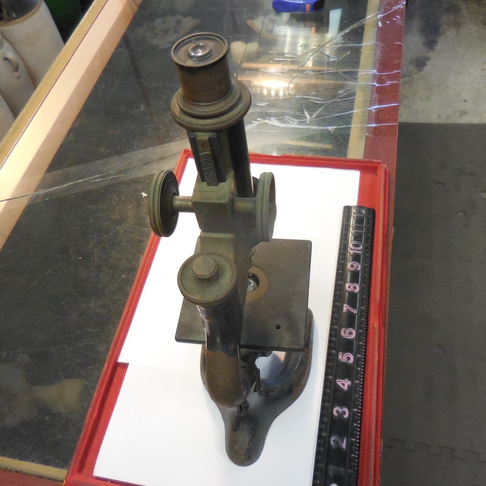 ANTIQUE BAUSCH & LOMB BRASS MICROSCOPE -UNKNOWN CONDITION “AS-IS” 3