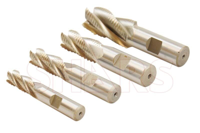 Shars 1/4"-1/2" M2AL 4 Flute Roughing Square End Mill 4 PCS Set New P} 5