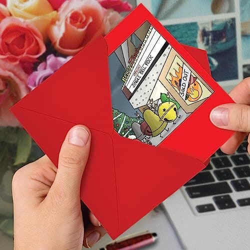  12 Humorous Christmas Greeting Cards Boxed Set with 5 x 7 Inch Bell Rock 5