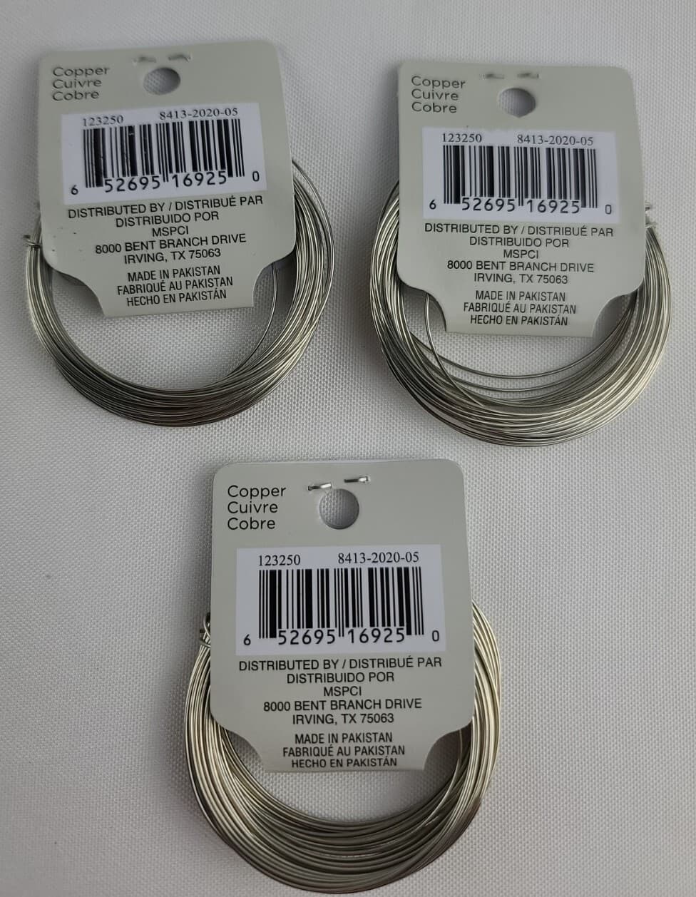 Brass Bead Landing 20 Gauge Silver (lot Of Three 8 Yard Rolls) 2