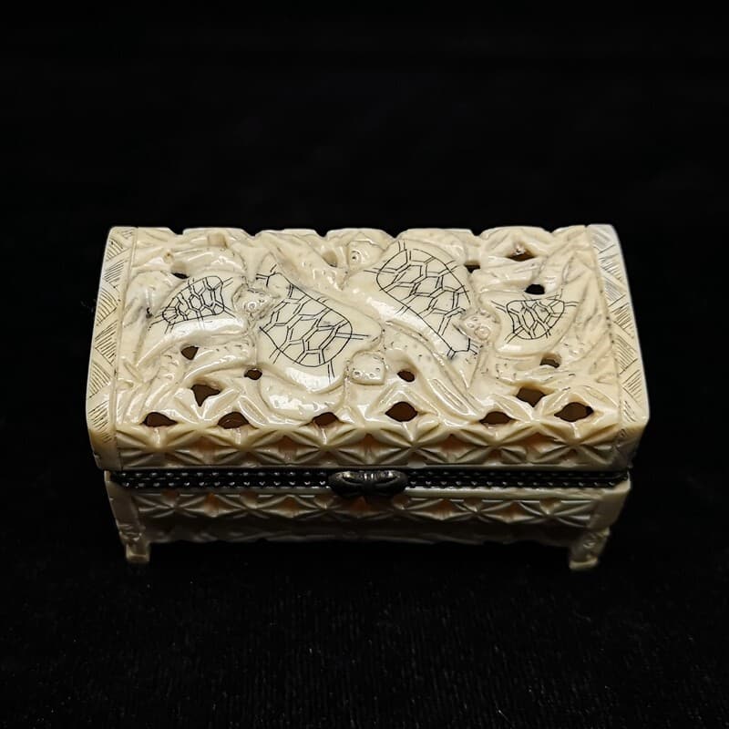 2.7 Inch Chinese Asia Hand Carved Turtle Jewelry box Decoration Gift Collection 6