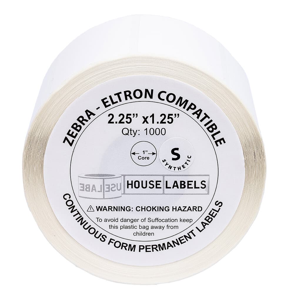 1-50 Rolls ZEBRA 2.25 x 1.25 POLYPROPYLENE WATERPROOF Thermal Labels - 1000 Roll 2