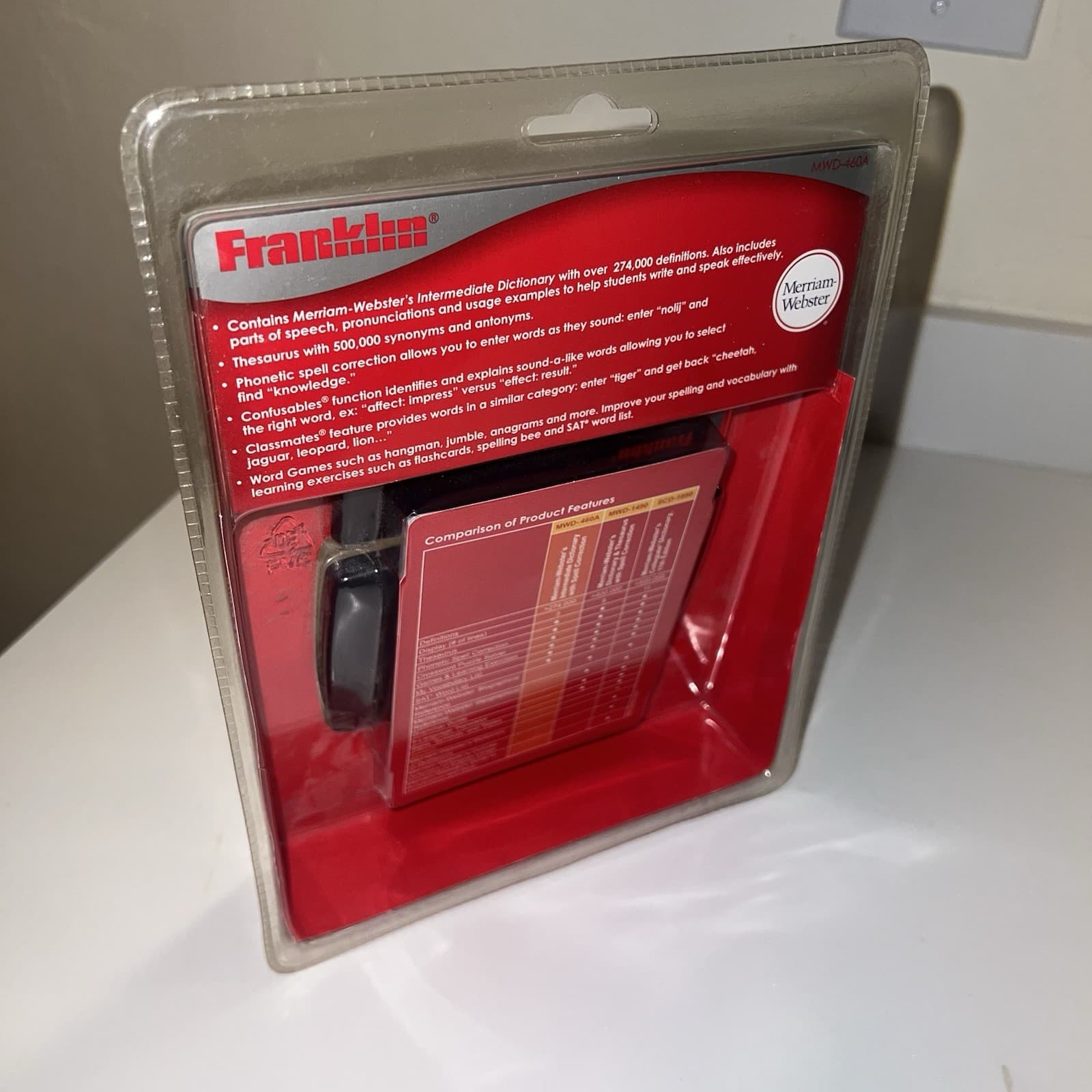 Franklin MWD-460A Merriam-Webster Intermediate Dictionary Spell Correction New 3