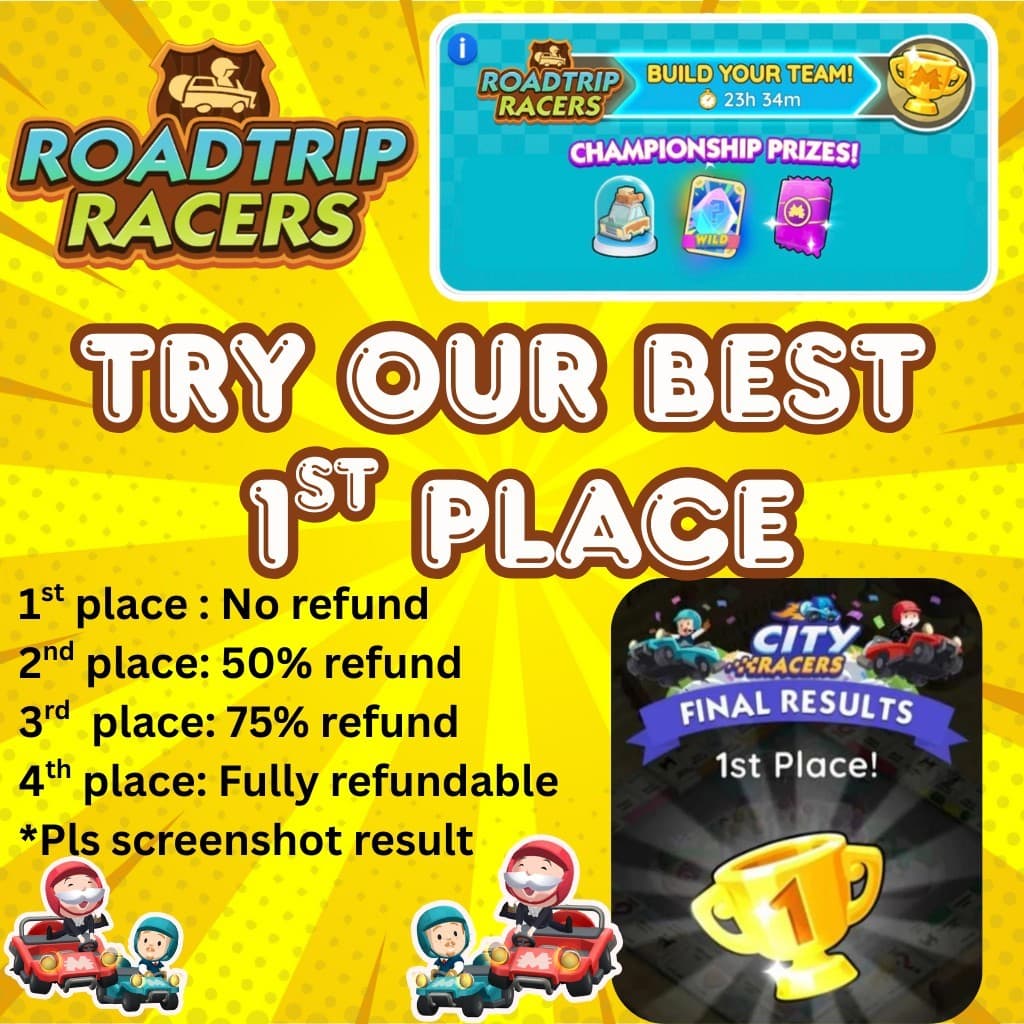 Campfire Racers Monopoly GO Try Our Best 1ST PLACE Tycoon Racer 6