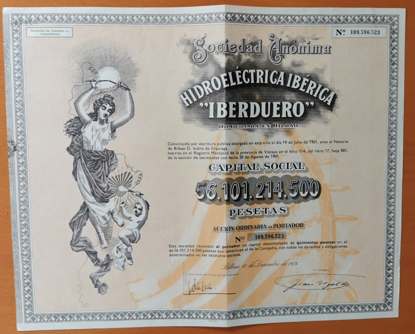 Hidroelectrica Iberica IBERDUERO Bilbao Spain 1974 - Electricity / Utilities