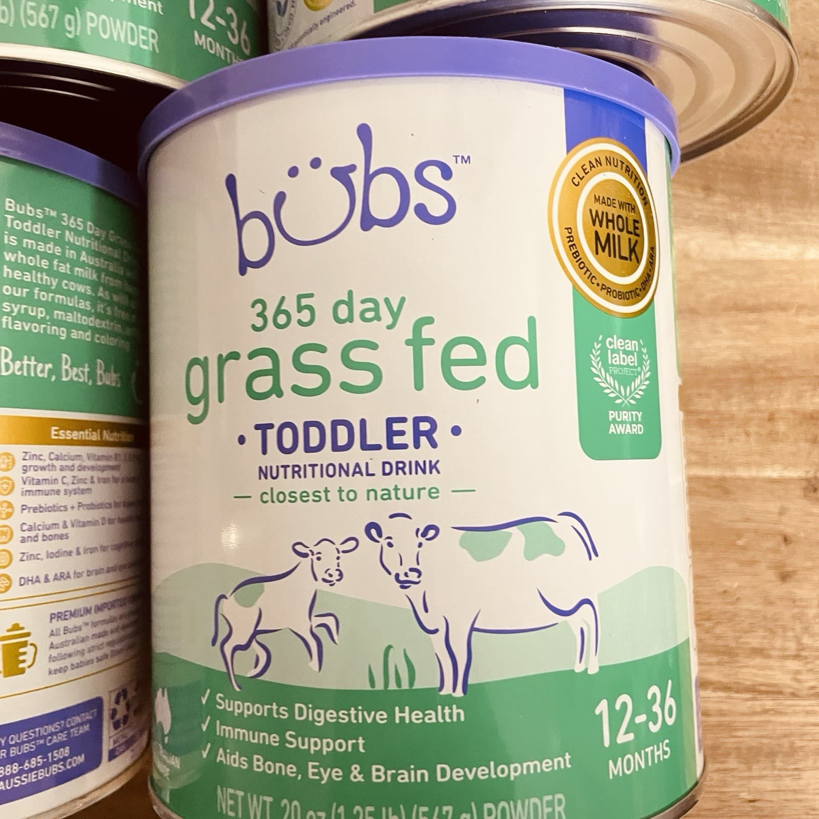 4 Pack Aussie Bubs 365 Grass Fed Toddler Nutritional Drink, 12-36 Months 03/2027 2