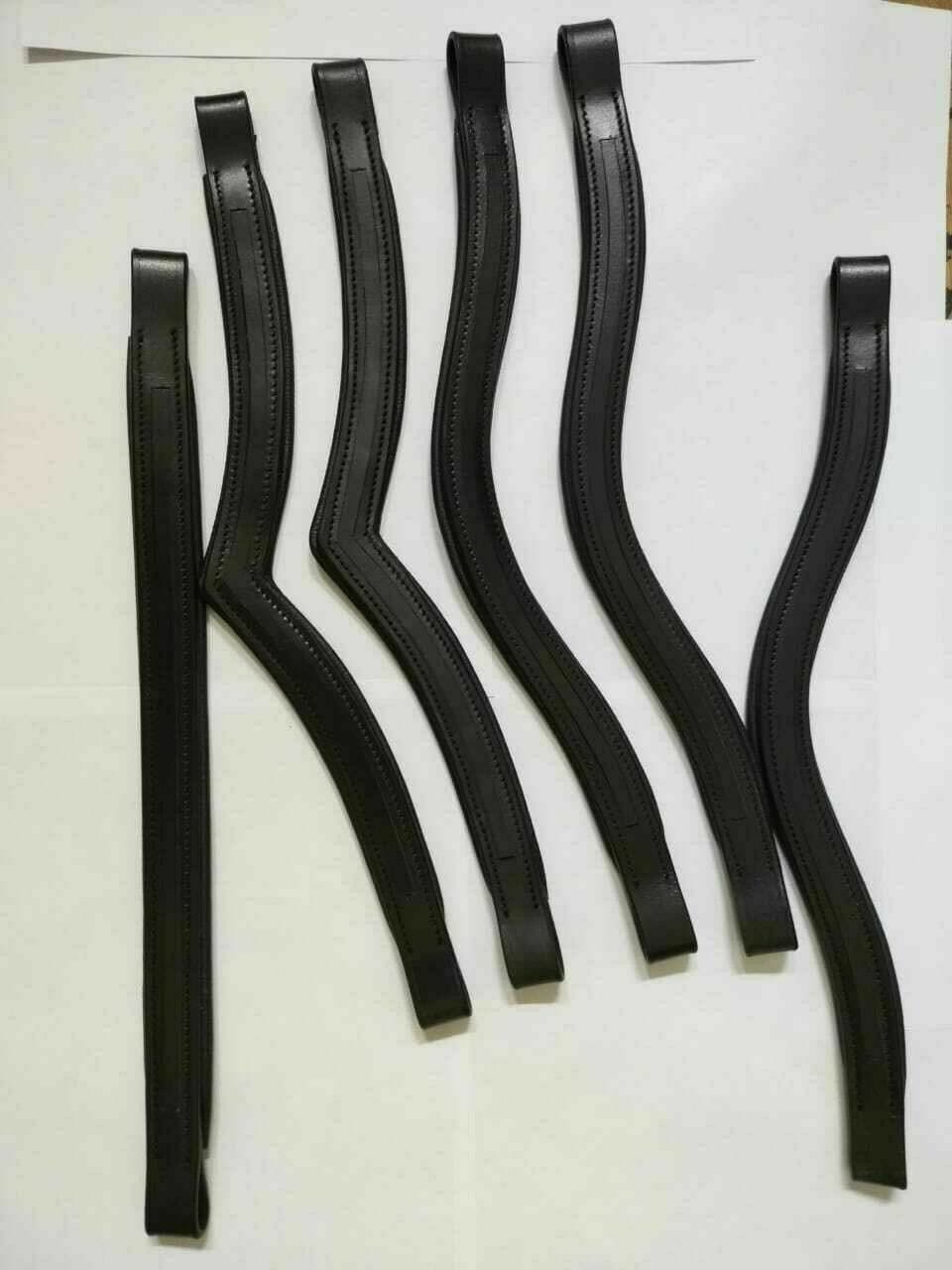 Browband Leather Bridle Brow-band Empty Channel With Softy Padding U,V, Straight 2