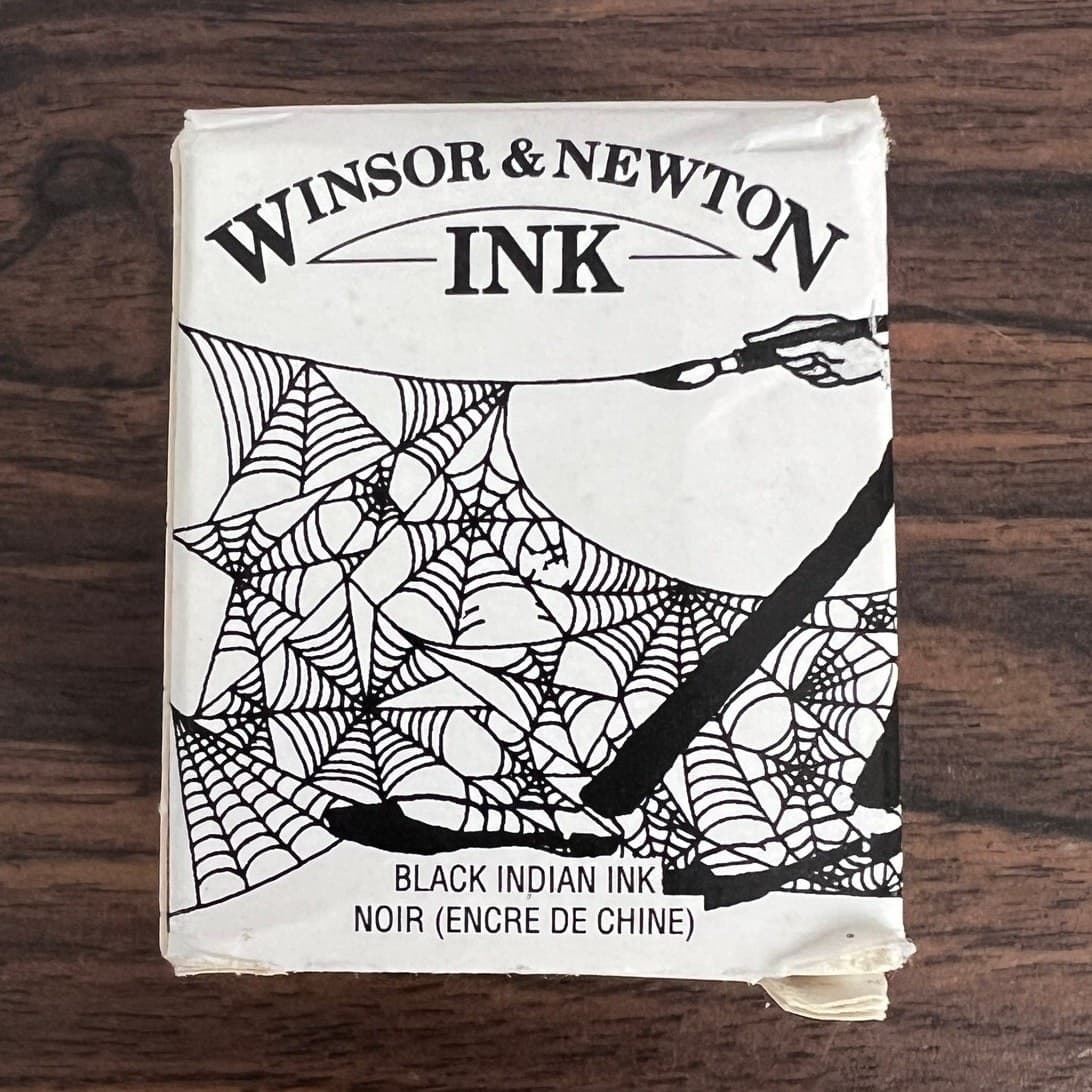 Vintage Winsor & Newton 951 Black Indian Ink Spider Goth Art Calligraphy Bottle 2