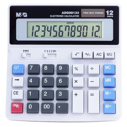  Desk Calculator 12 Digit Extra Large LCD Display, Large Mechanical Buttons 2