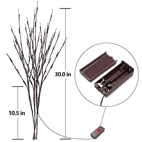 Lights Twig - 60 LED Waterproof & Battery Operated Branch Lights for Vases,  4