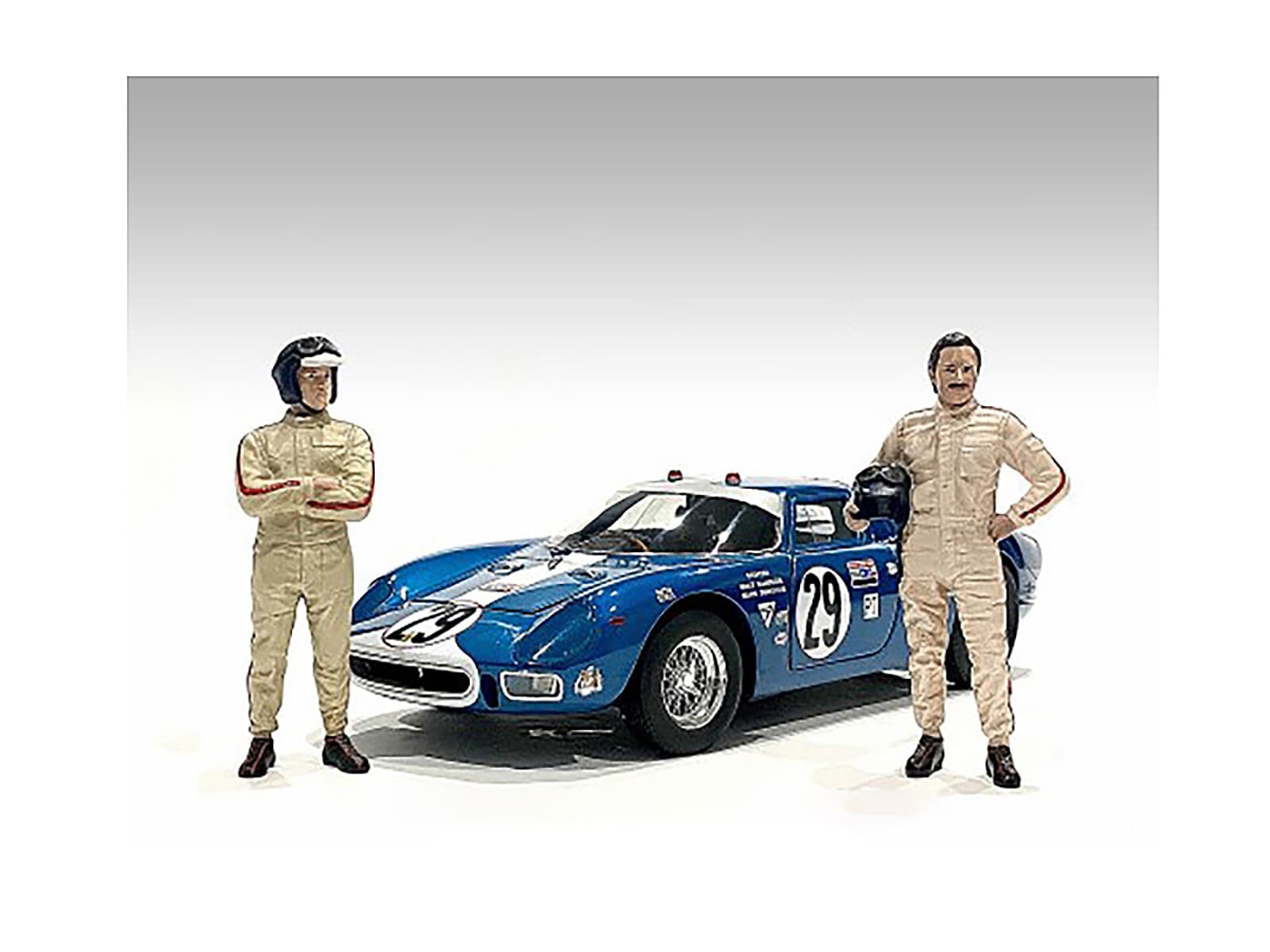 "RACING LEGENDS" 60'S SET OF 2 DIECAST FIGURES FOR 1/43 AMERICAN DIORAMA 76448