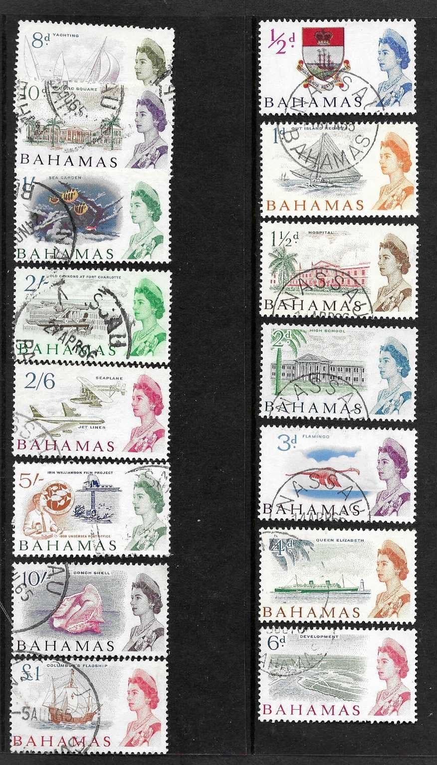 Bahamas 1965 Used Definitives sg 247/261
