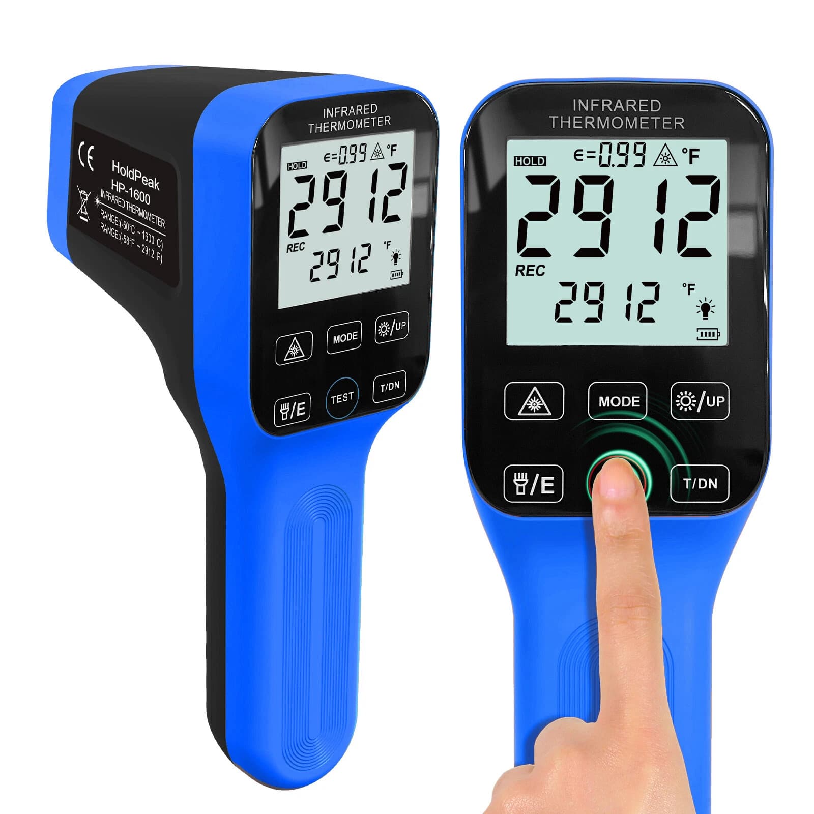 Industrial Laser Infrared Thermometer Gun -50°C~1600°C Pyrometer Rechargeable US 2