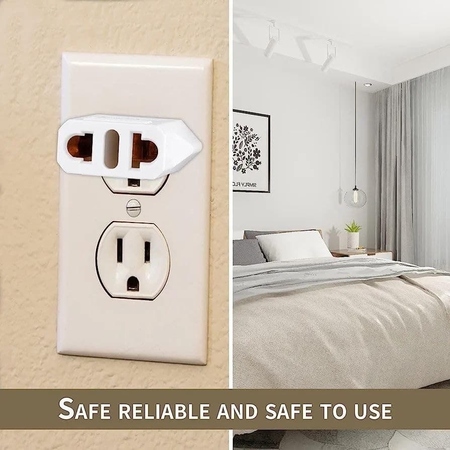 6 Pack European to US Plug Adapter Converter European to American Outlet Plug 3