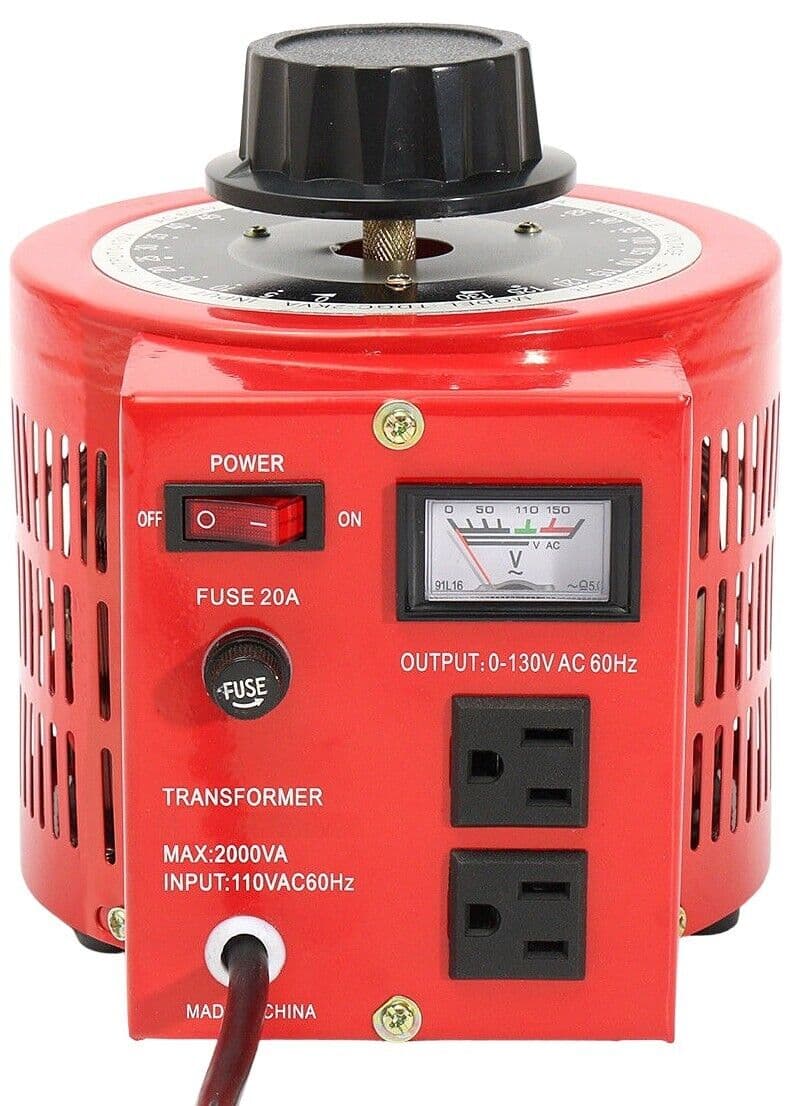 20 Amp Variable Transformer, 2000va Max, 0~130 Volt Output