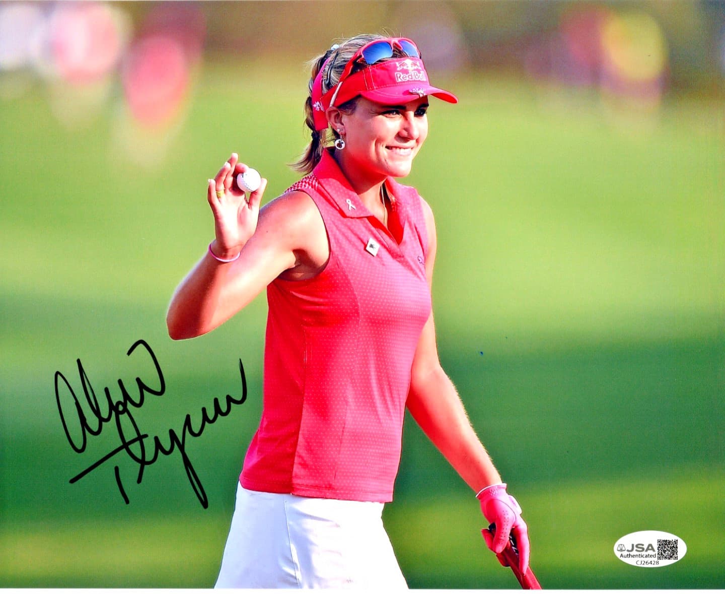 Lexi Thompson LPGA star signed autographed 8x10 golf photo coa Solheim JSA cc 2