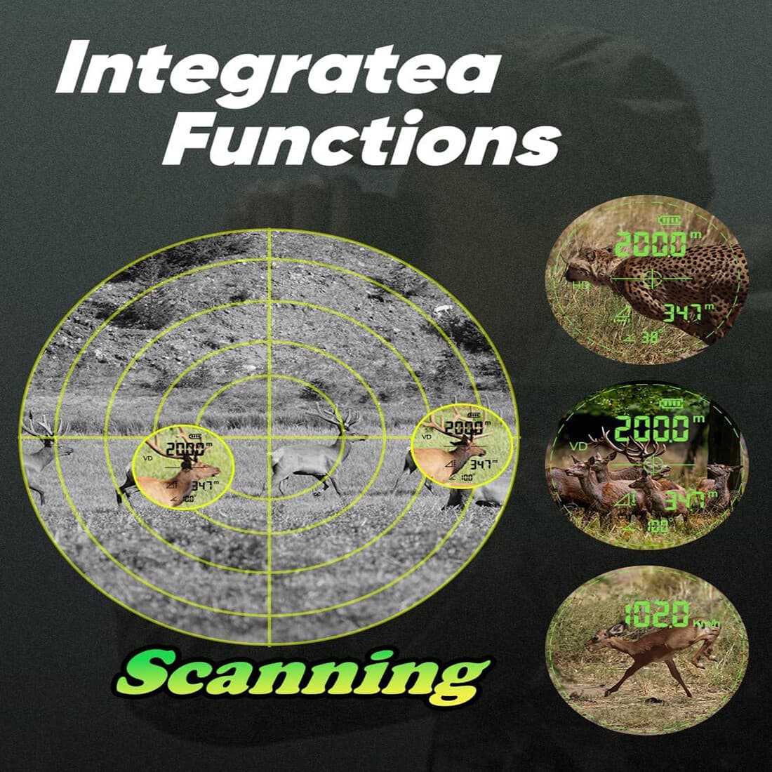 1200 Yds Hunting Laser Range finder Target Acquisition Technology 6x magnificati 4