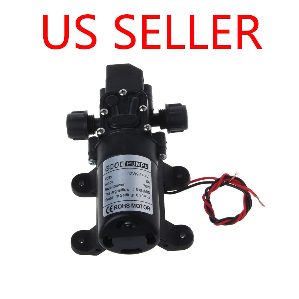 12V Water Pump 130PSI Self Priming Diaphragm High Pressure Automatic Switch