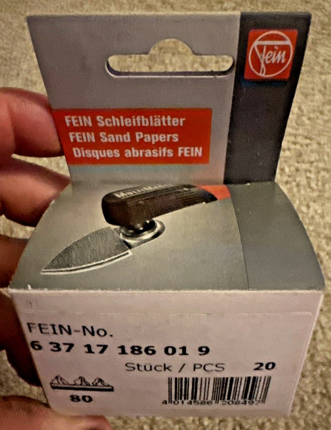 Fein Detail Sander 80 Grit 20pc Hook Loop Oscillating Tool Sand Paper Multimaste