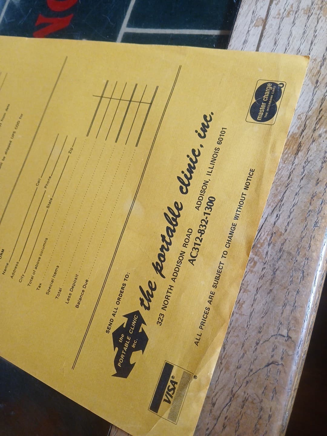 Vintage The Portable Clinic Price Sheet Addison Illinois June 1977 3