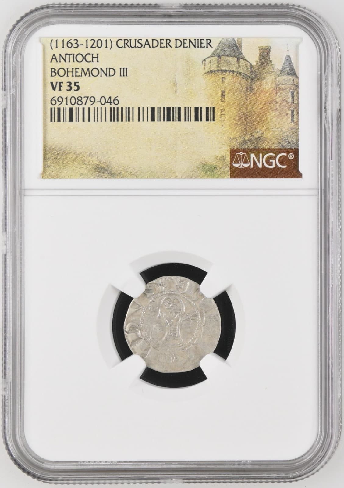 Antioch Bohemond III NGC VF 35 Silver Denier Knights Templar Crusader Cross