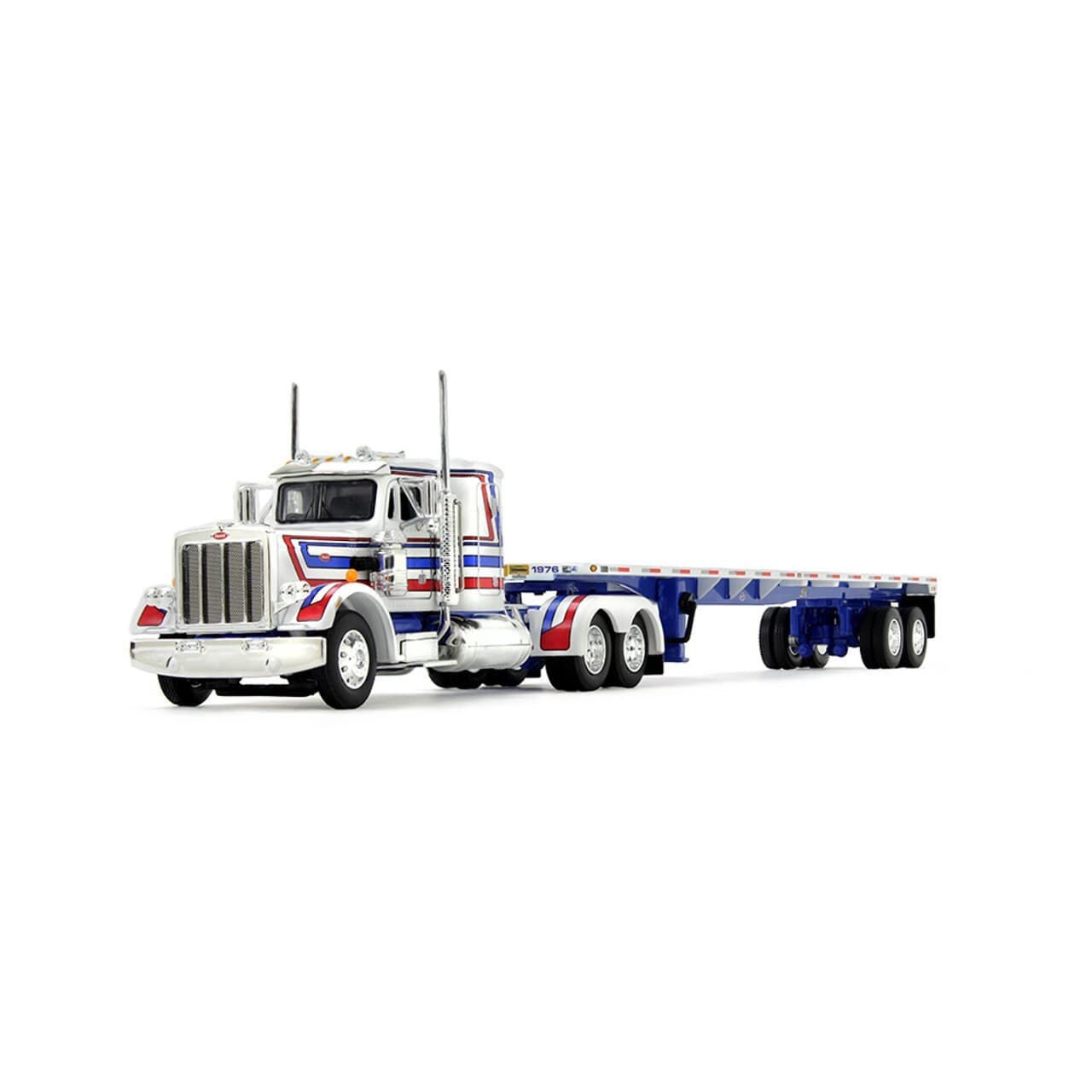 1:64 DCP *BICENTENNIAL PATRIOT* Peterbilt 352 COE & 359 Flattop *SEMI SET* NIB! 2