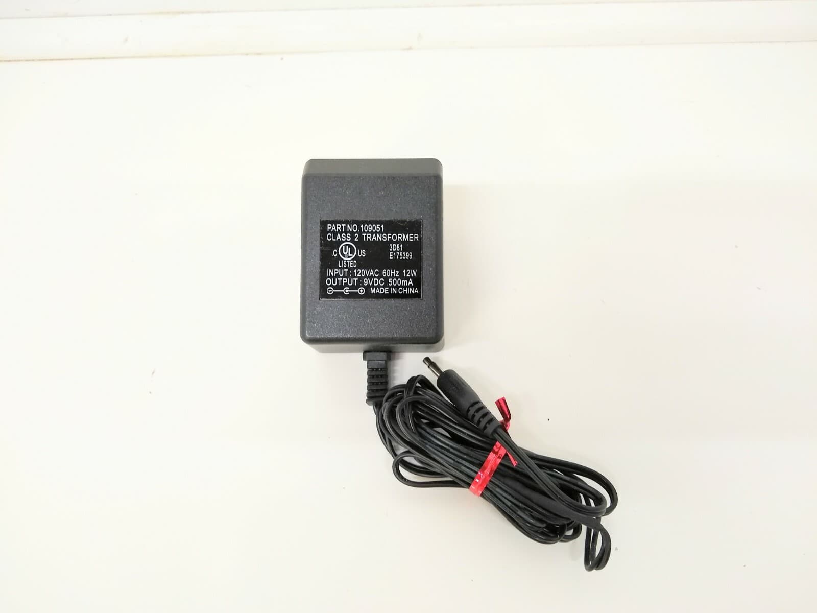 CULUS Class 2 Transformer 120 VAC, 60Hz, 12W, 9 VDC BR