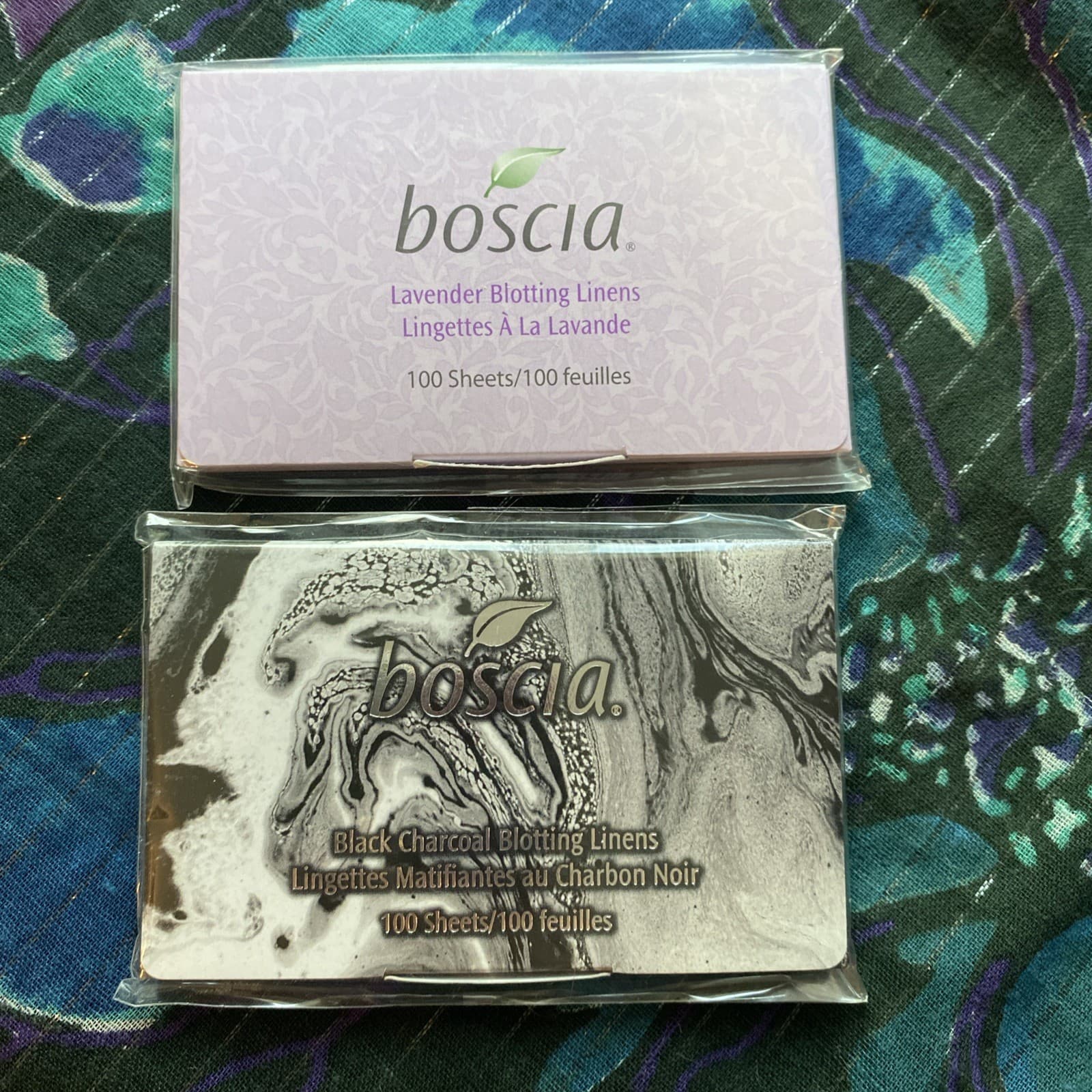 LOT OF 2 BOSCIA Blotting Linens - Lavender/Charcoal - 100 Sheets Each - SEALED🍑
