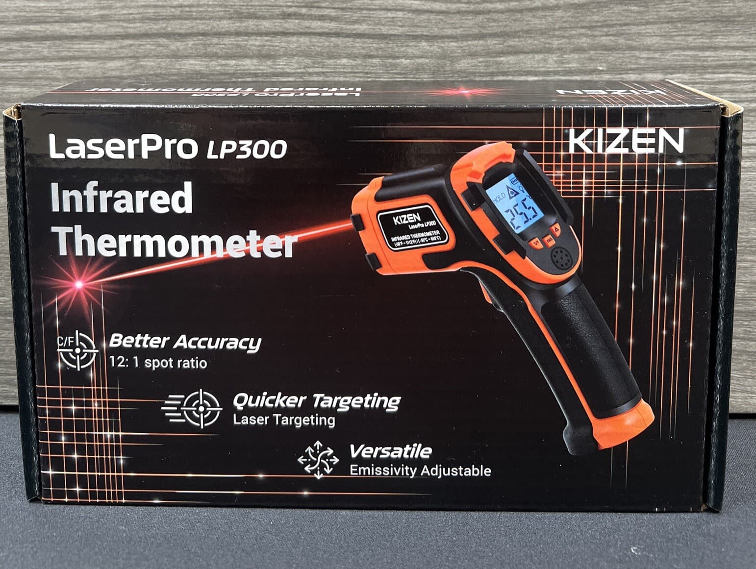 KIZEN Infrared Thermometer LaserPro LP300 Handheld Temperature Gun Orange 2