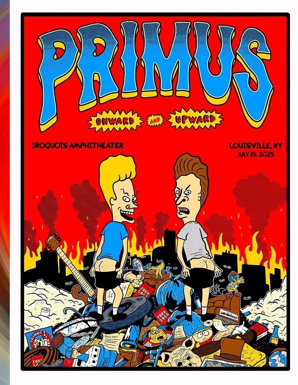 *OFFICIAL* PRIMUS  2025 - Louisville, KY Tour Poster - Beavis and Butthead