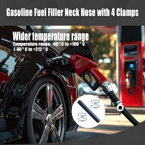 2pcs Gasoline Fuel Filler Neck Hose, Reinforced Tank (2 "X15-7/8") 2 sets 5