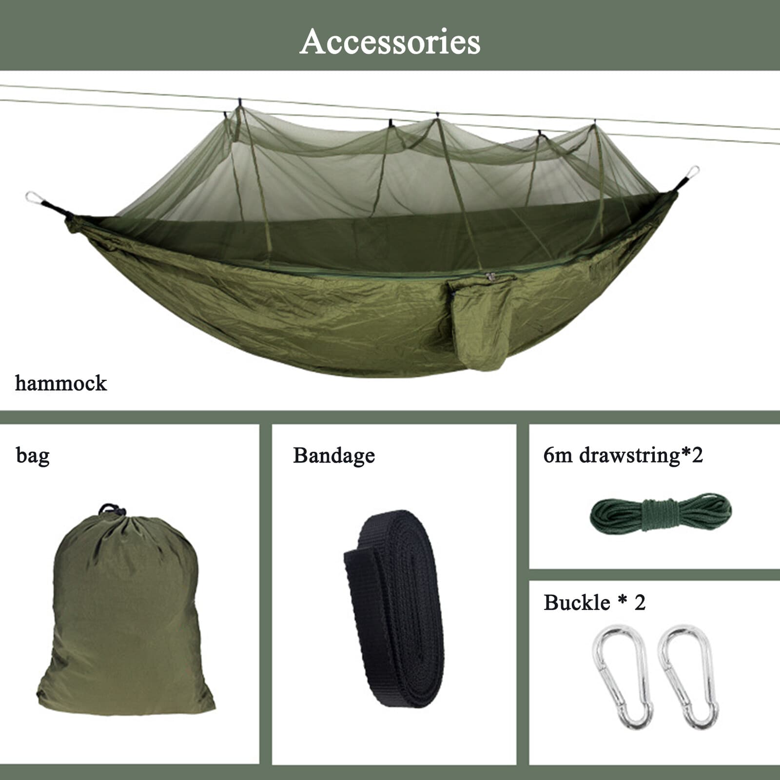 2 Person Double Camping Hammock Chair Bed w/ Mosquito Net Outdoor Swing Sleeping 3