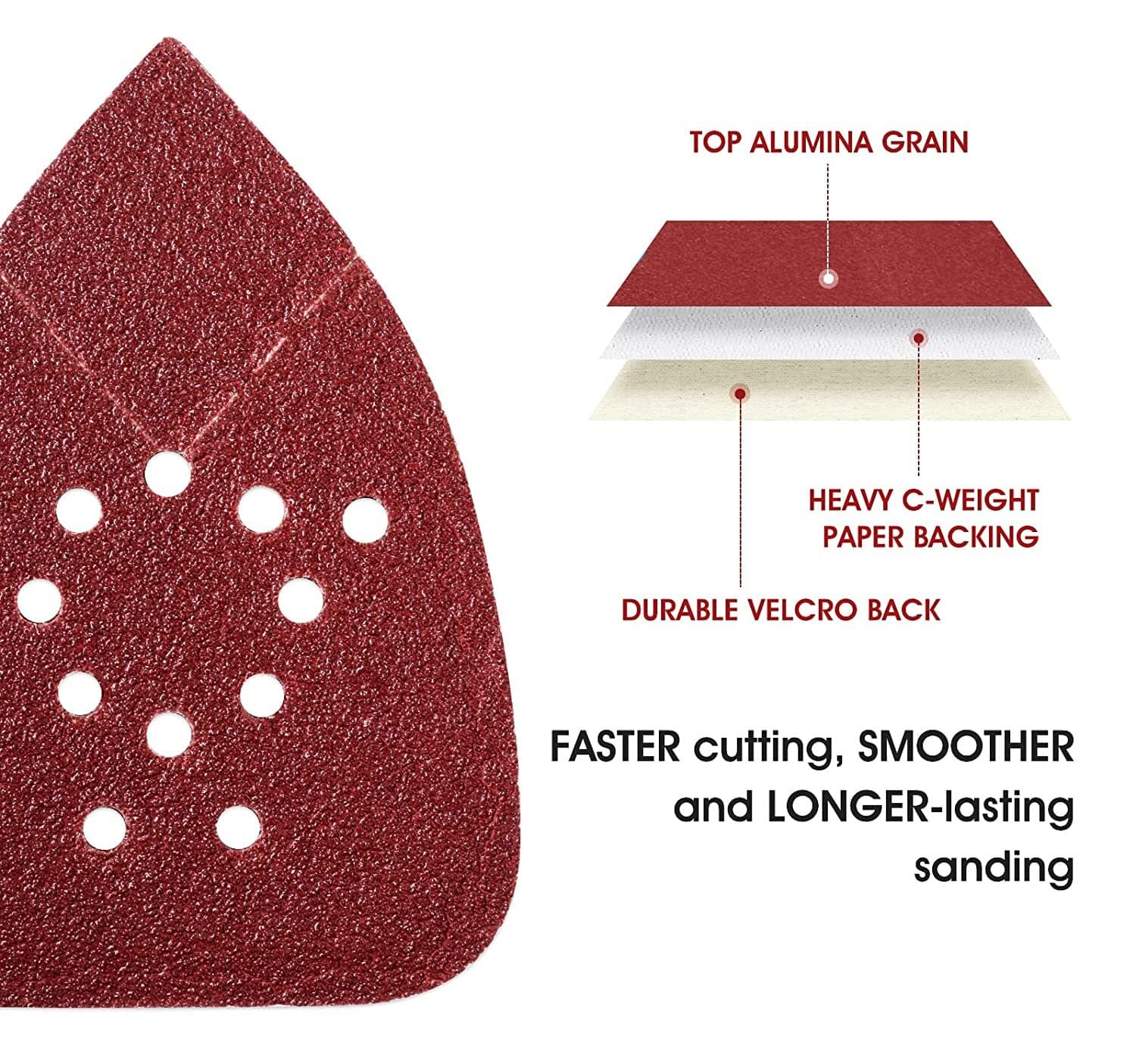 50X Mouse Sanding Pads Hook Loop Sandpaper 150 Grit for Black and Decker Sanders 5