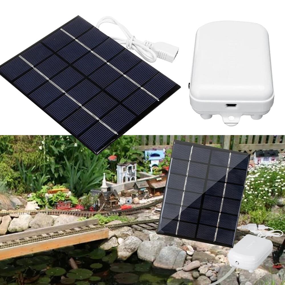 Solar Air Pump Powered Oxygenator Portable Oxygen Water Aerator Fish Tank Pond 4