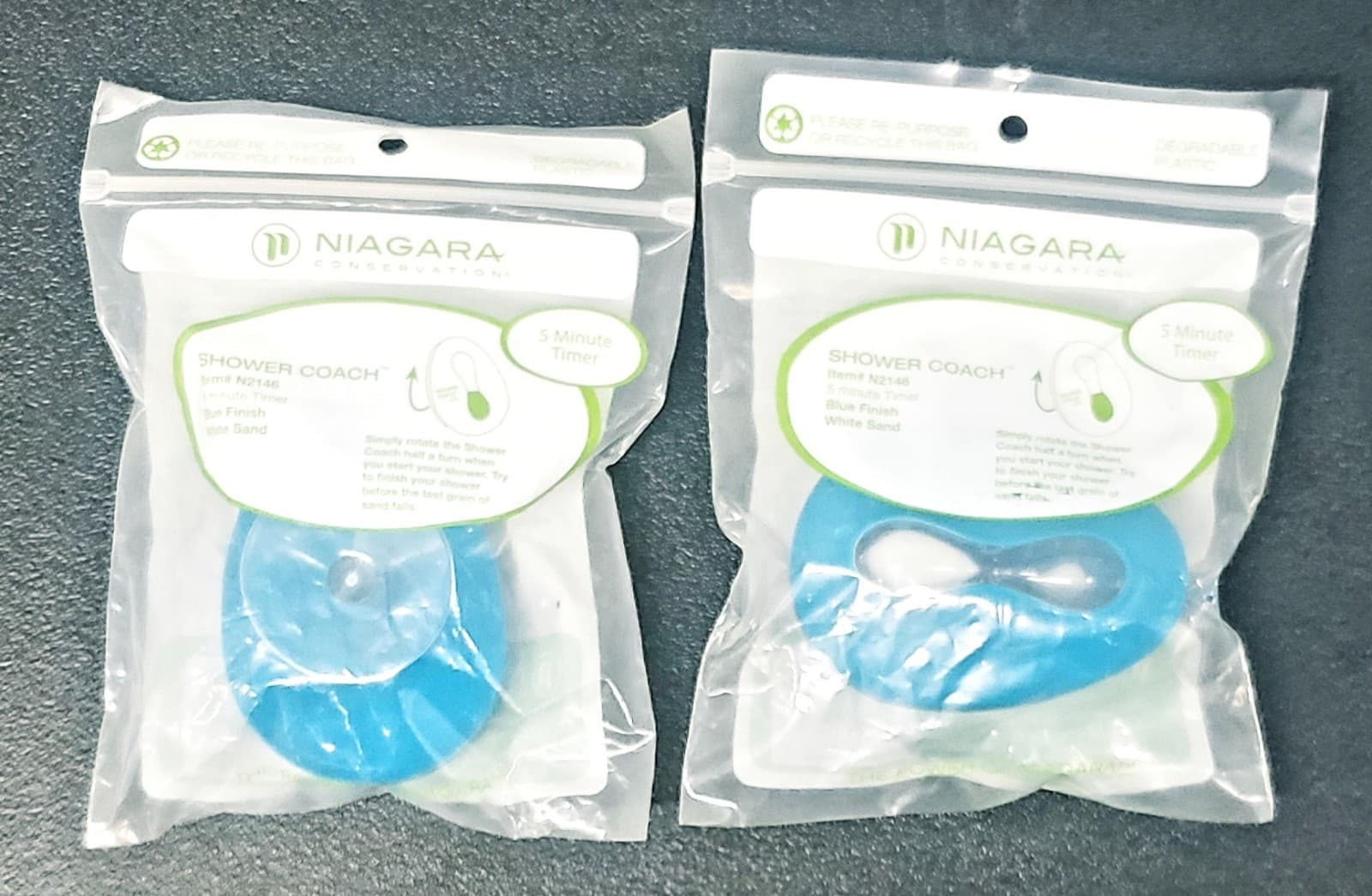 Lot of 2 Niagara Conservation Shower Coach ~ 5 Minute Sand Timer 2