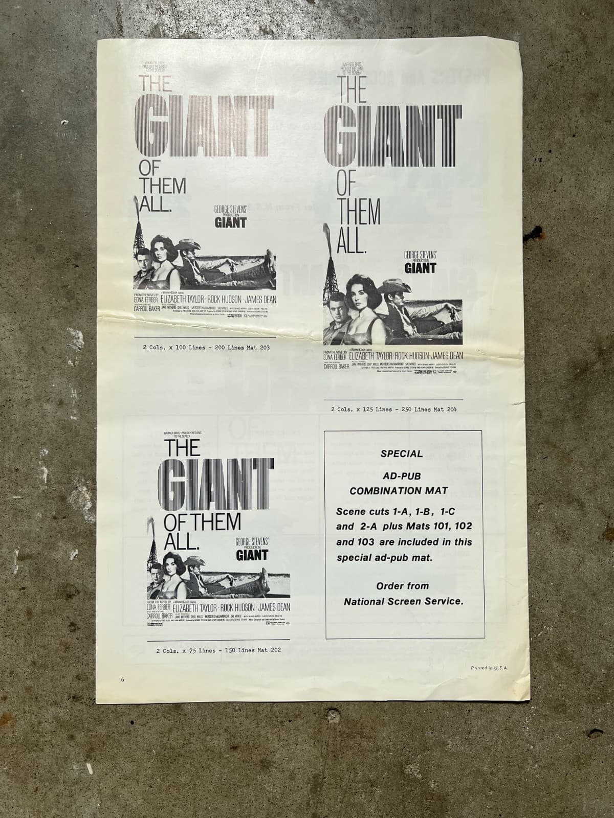 Pressbook Warner Bros. GIANT 1956 James Dean, Elizabeth Taylor, Rock Hudson 2