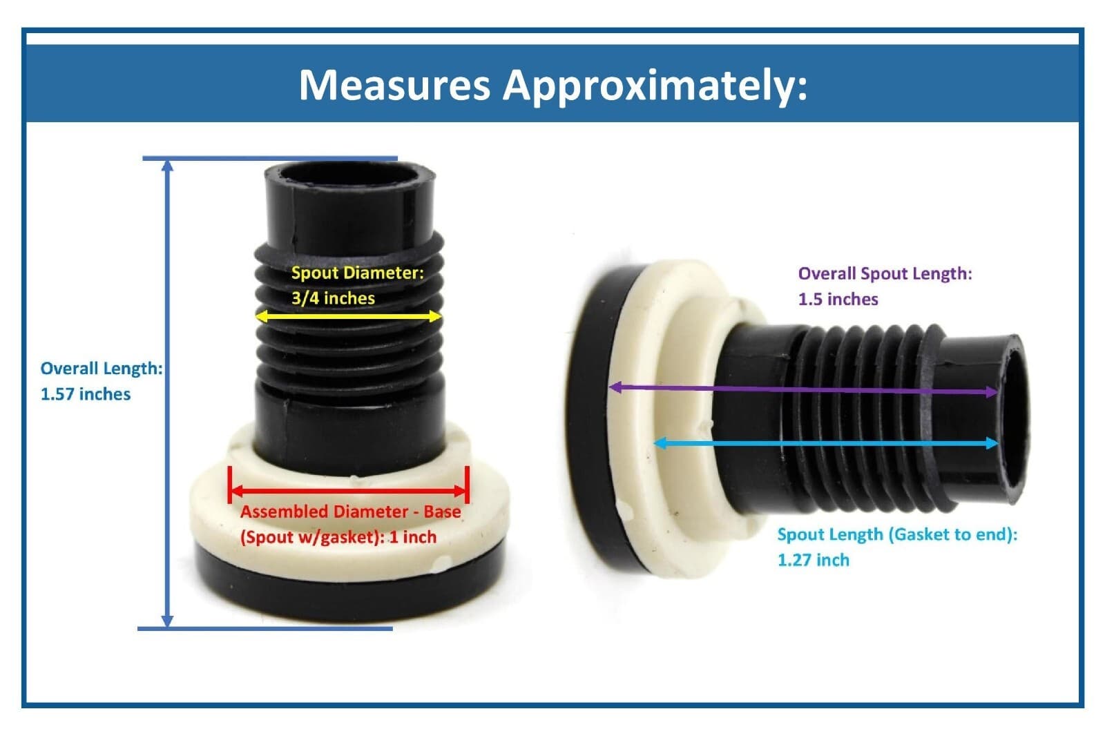 Cooler Drain Plug Assembly for Coleman Xtreme Coolers -1.5" Shaft Length 3