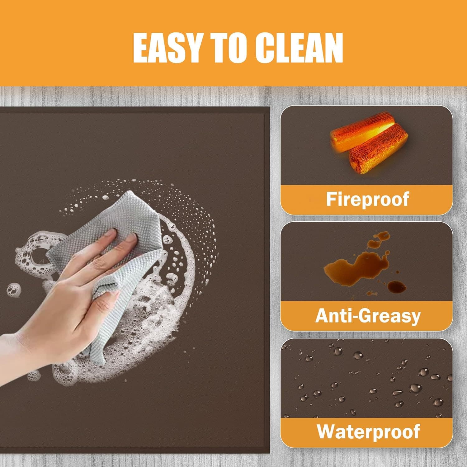 Hearth Rugs for Fireplaces Fire Resistant, 48 X 28 X 0.04 Inch Fireproof Firepla 6