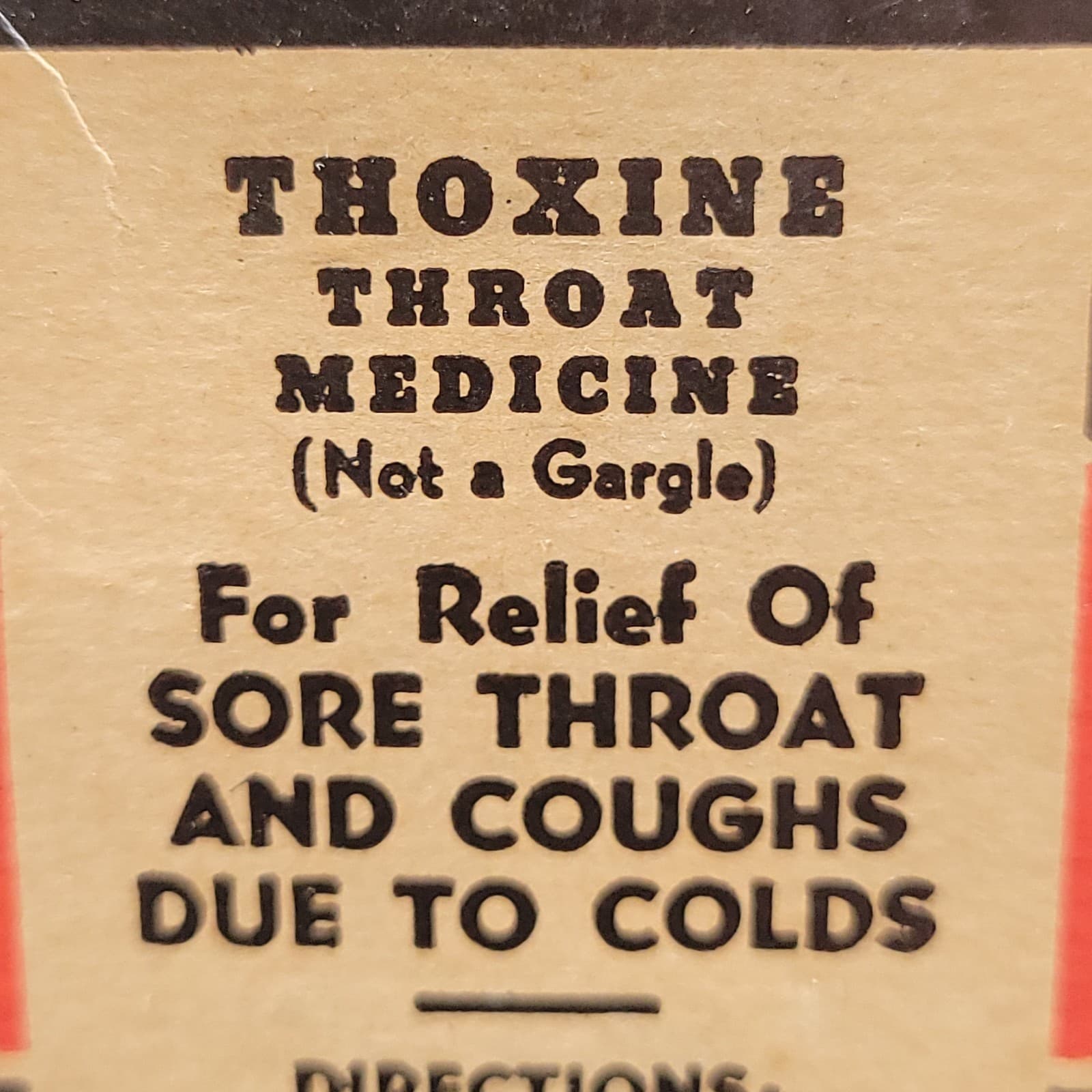 Thoxine Cough Syrup Full Label Apothecary Bottle Patent Med Reese Chemical VTG 5