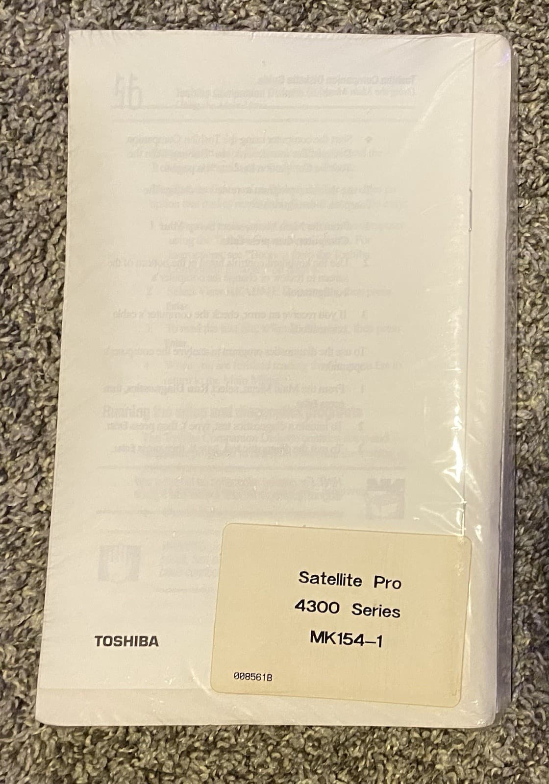 Toshiba Satellite Pro 4300 series User’s Guide - In Original Plastic 2