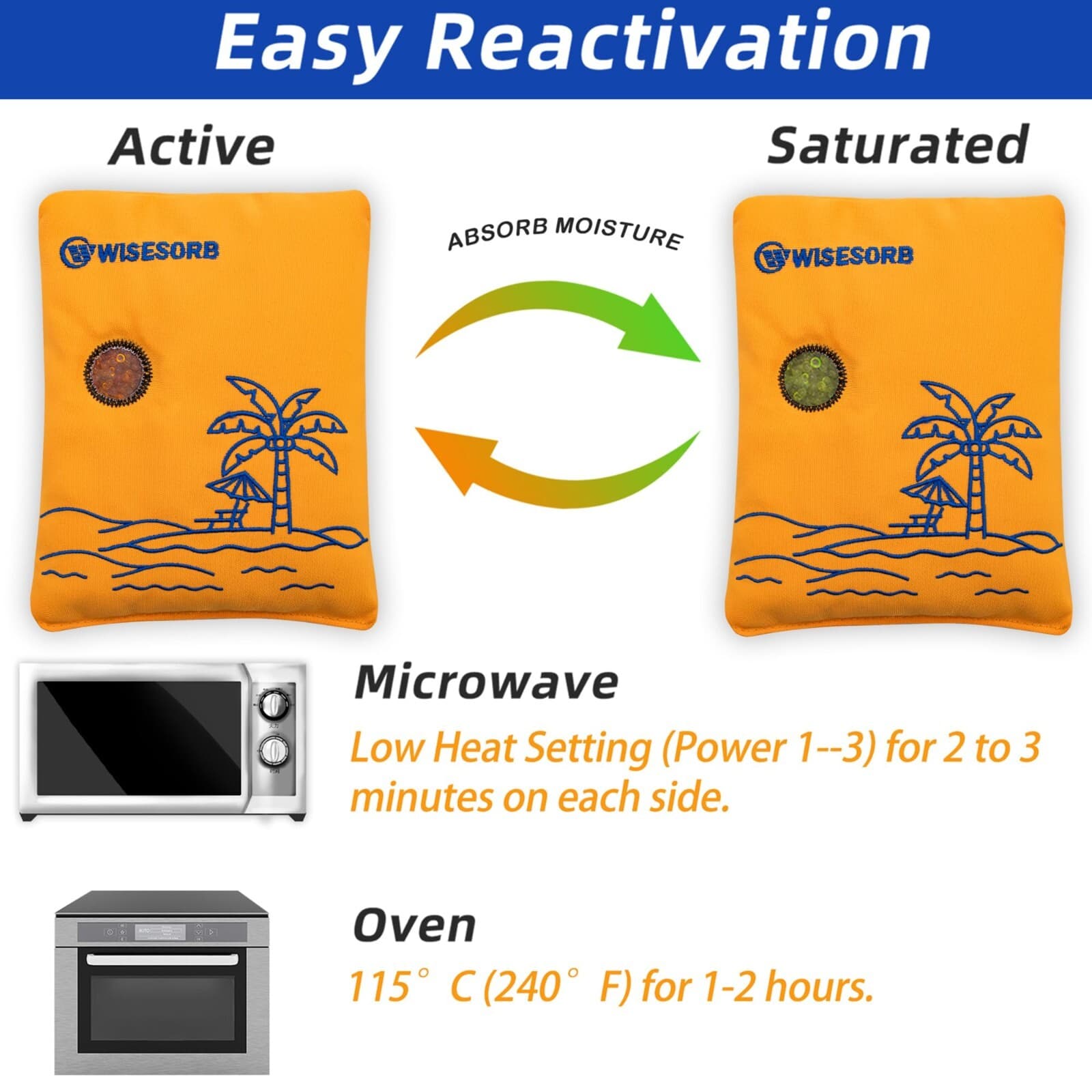 500g Rechargeable Gun Safe Dehumidifier Color Indicating Desiccant Pack（orange） 4