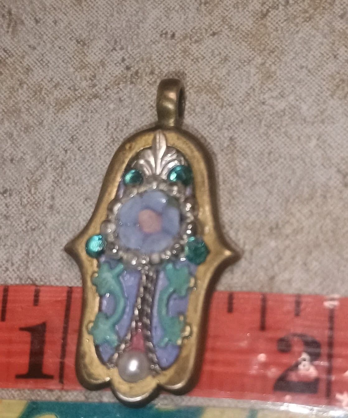 Hamsa Hand Made Pendant Israel Amulet Protection Judaism Judaica Blue Floral Mix 5